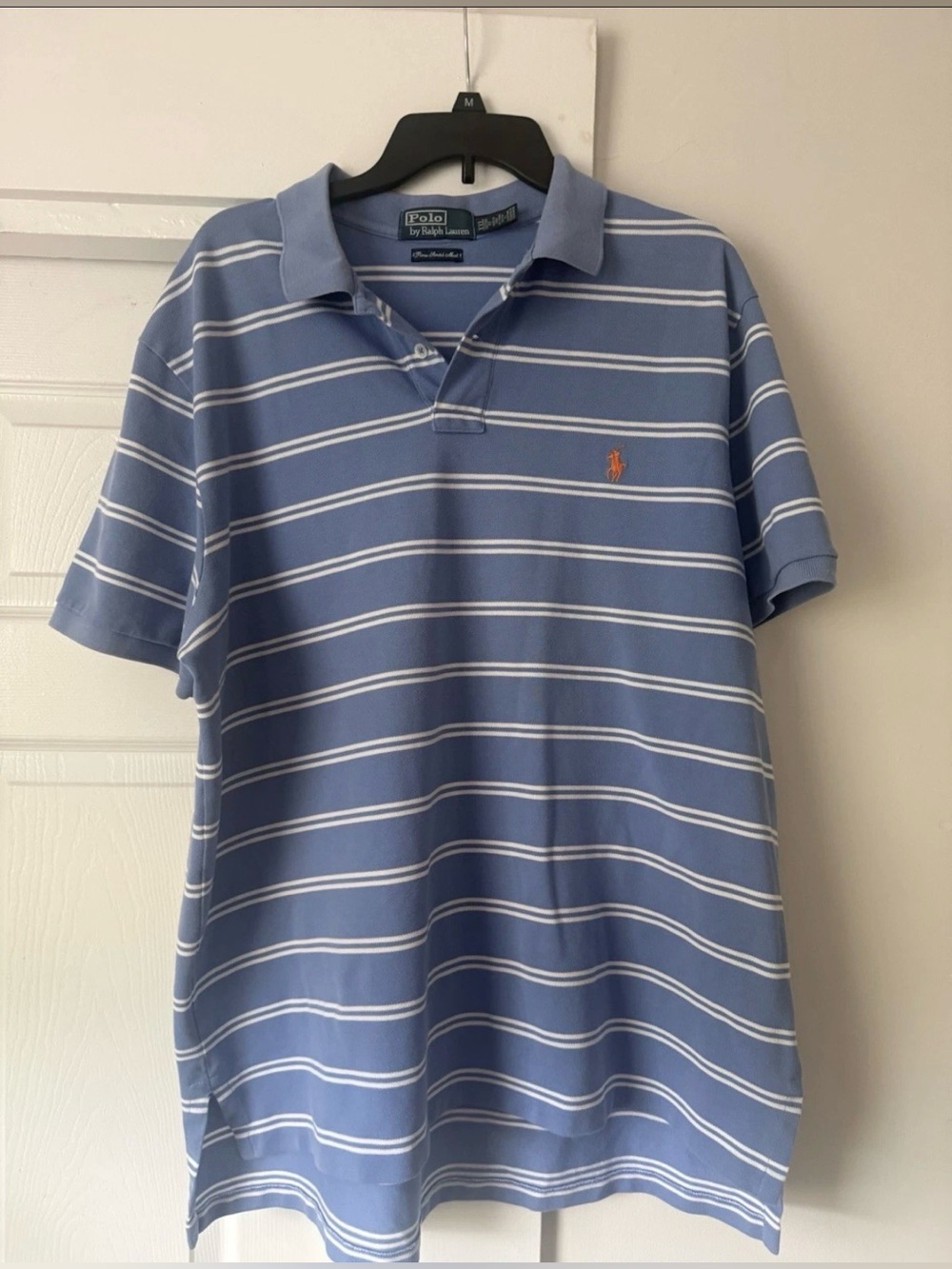 Polo Ralph Lauren Men’s Blue/White Striped Polo Shirt XXL Short Sleeve Logo